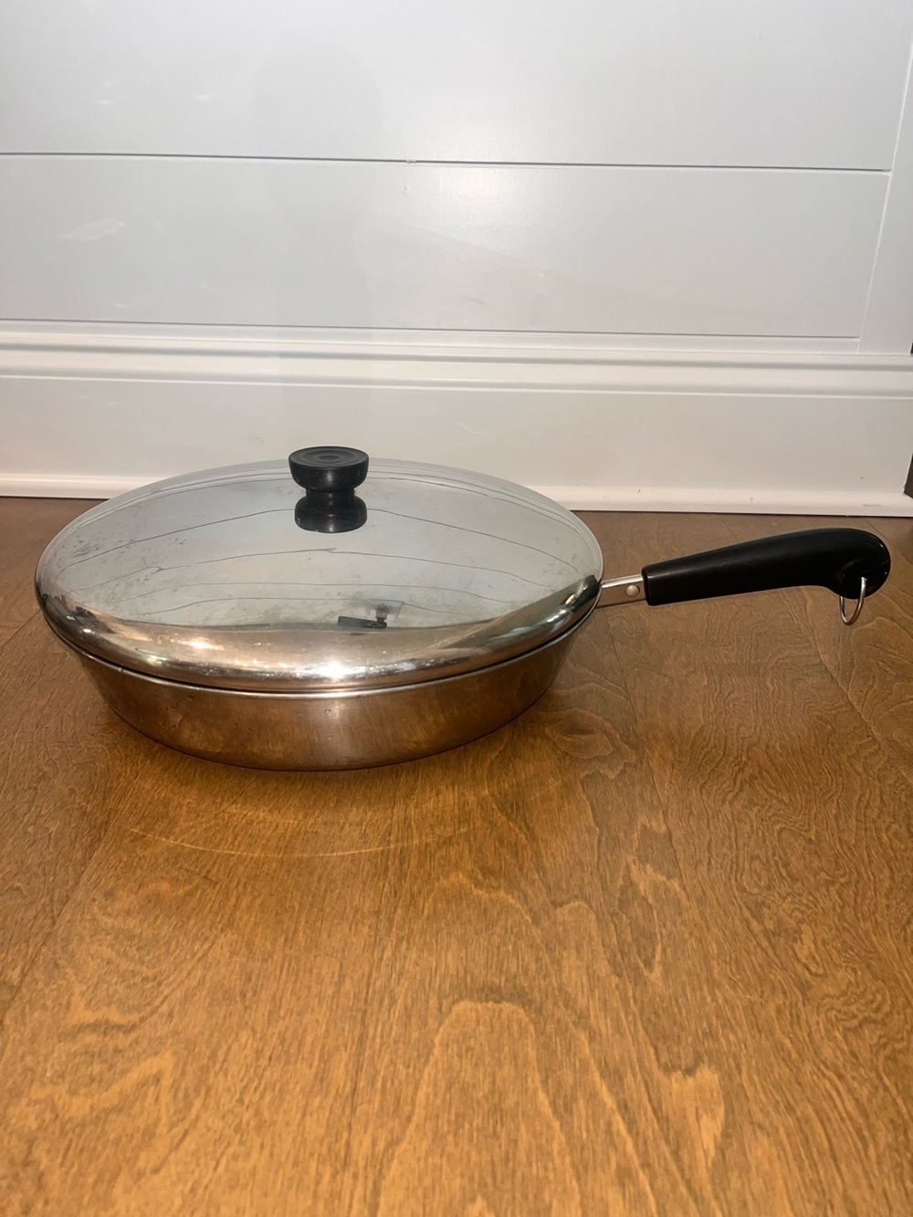 Vintage Revere Ware 12 Inch Stainless Steel Skillet W/Lid: USA 86a